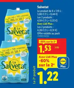 Lidl LA SALVETAT Eau minérale naturelle offre