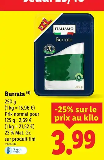 Lidl ITALIAMO Burrata offre