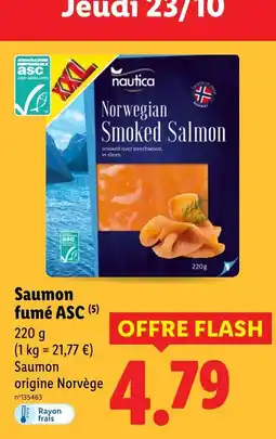 Lidl NAUTICA Saumon fumé ASC offre
