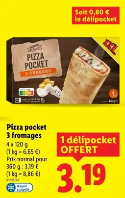 Lidl Pizza Pocket 3 Cheeses offre