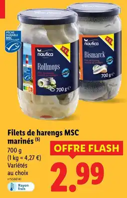 Lidl Filets de harengs MSC marinés offre
