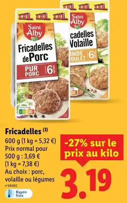 Lidl Saint Alby Fricadelles de Porc offre