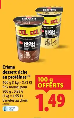 Lidl MILBONA Crème dessert riche en protéines offre