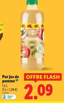 Lidl Pur jus de pomme trouble offre