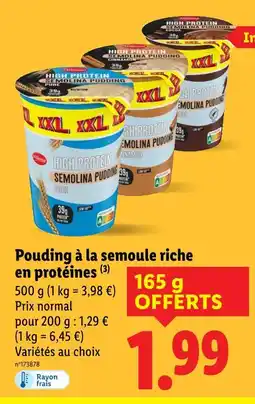 Lidl MILBONA Pouding à la semoule riche en protéines offre