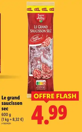 Lidl SAINT ALBY Le grand saucisson sec offre