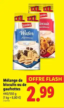 Lidl SONDEY Mélange de biscuits ou de gaufrettes offre