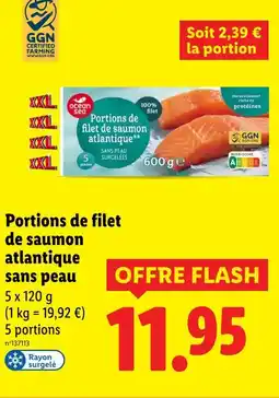 Lidl OCEAN SEA Portions de filet de saumon atlantique sans peau offre