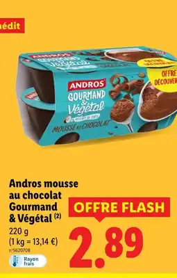 Lidl ANDROS mousse au chocolat Gourmand & Végétal offre