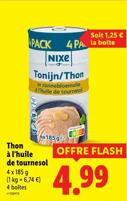 Lidl NIXE Thon à l'huile de tournesol offre