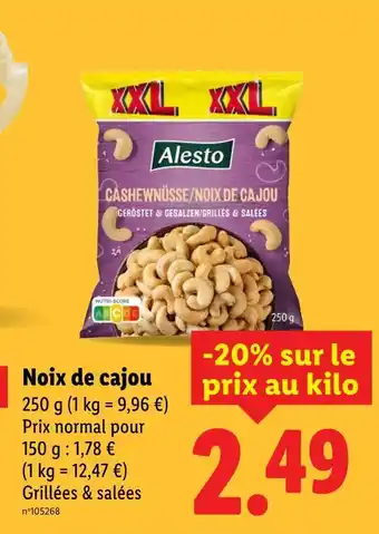 Lidl ALESTO Noix de cajou offre