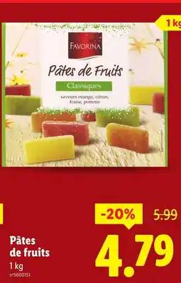Lidl FAVORINA Pâtes de fruits offre