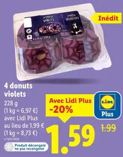 Lidl 4 donuts violets offre