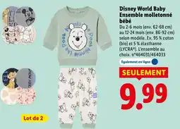 Lidl DISNEY WORLD BABY Ensemble molletonné bébé offre