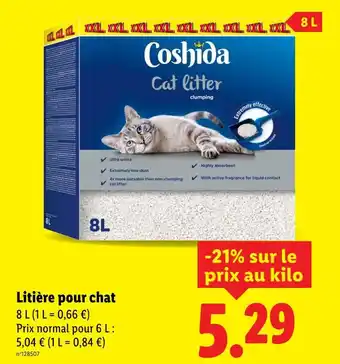 Lidl COSHIDA Litière pour chat offre