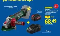 Lidl Parkside Meuleuse d'angle sans fil + batterie + chargeur offre