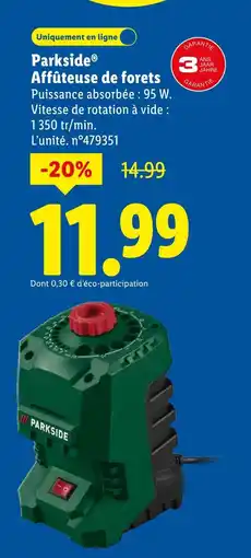 Lidl PARKSIDE Affûteuse de forets offre