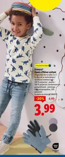 Lidl ESMARA Gants d'hiver enfant offre