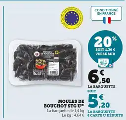 U Express U Moules de bouchot STG offre