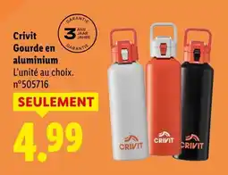 Lidl Crivit Gourde en aluminium Blanc offre