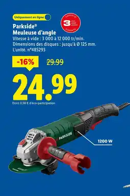 Lidl PARKSIDE Meuleuse d’angle offre
