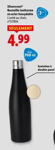 Lidl SILVERCREST Bouteille isotherme en acier inoxydable offre