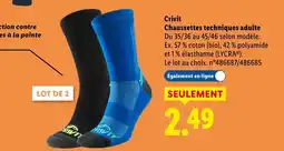 Lidl CRIVIT Chaussettes techniques adulte offre