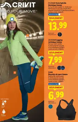 Lidl Crivit Veste hybride thermique femme offre