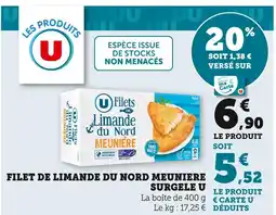 U Express U Filets de Limande du Nord Meunière Surgelé offre