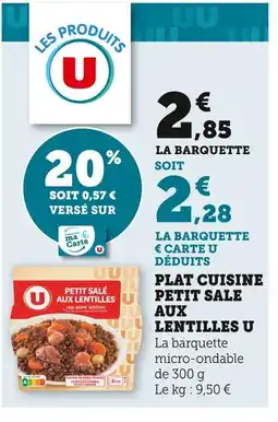 U Express U Plat Cuisine Petit Salé aux Lentilles offre