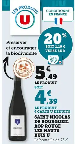 U Express U Saint nicolas de bourgueil AOP rouge les hauts buis offre