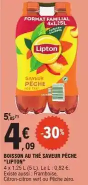 E.Leclerc Express Lipton - boisson au thé saveur pêche offre