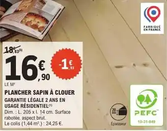 E.Leclerc Brico Dim - plancher sapin à clouer offre