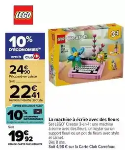 Carrefour Lego - la machine à écrire avec des fleurs offre