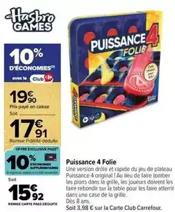 Carrefour Hasbro - puissance 4 folie offre