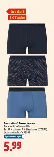 Lidl Esmara - boxers homme offre