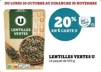 U Express Lentilles vertes u offre