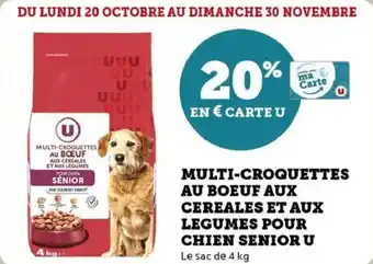 U Express Multi-croquettes au boeuf aux cereales et aux legumes pour chien senior u offre