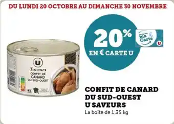 U Express Confit de canard du sud-ouest u saveurs offre