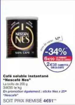 Monoprix Nescafé - café soluble instantané offre