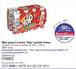 Monoprix Yop - mini yaourt à boire offre