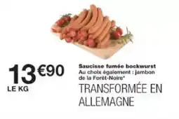 Monoprix Saucisse fumee bockwurst au choix également: jambon de la forêt-noliere offre