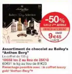 Monoprix Baileys - assortiment de chocolat au bailey's offre