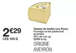 Monoprix Tomme de brebis lou perac offre