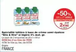 Monoprix Elle & vire - spécialité laitière à base de crème semi-épaisse offre