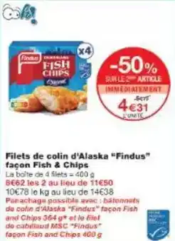 Monoprix Findus - filets de colin d'alaska offre