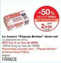 Monoprix Paysan breton - le beurre offre