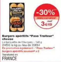 Monoprix Paso - burgers aperitifs offre