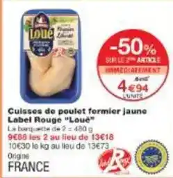 Monoprix Label rouge - cuisses de poulet fermier jaune offre