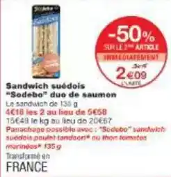 Monoprix Sodebo - sandwich suédois offre